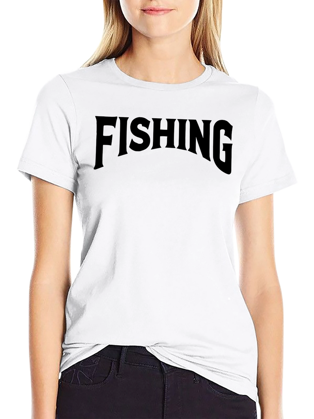 Fishing Graphic Tee - Black Cotton Blend