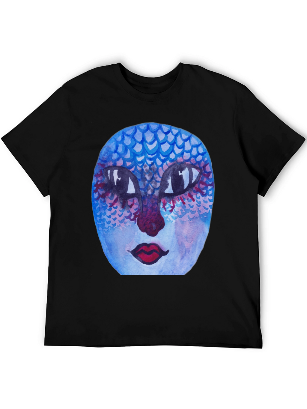 Unique Artistic Face Graphic Tee - Black