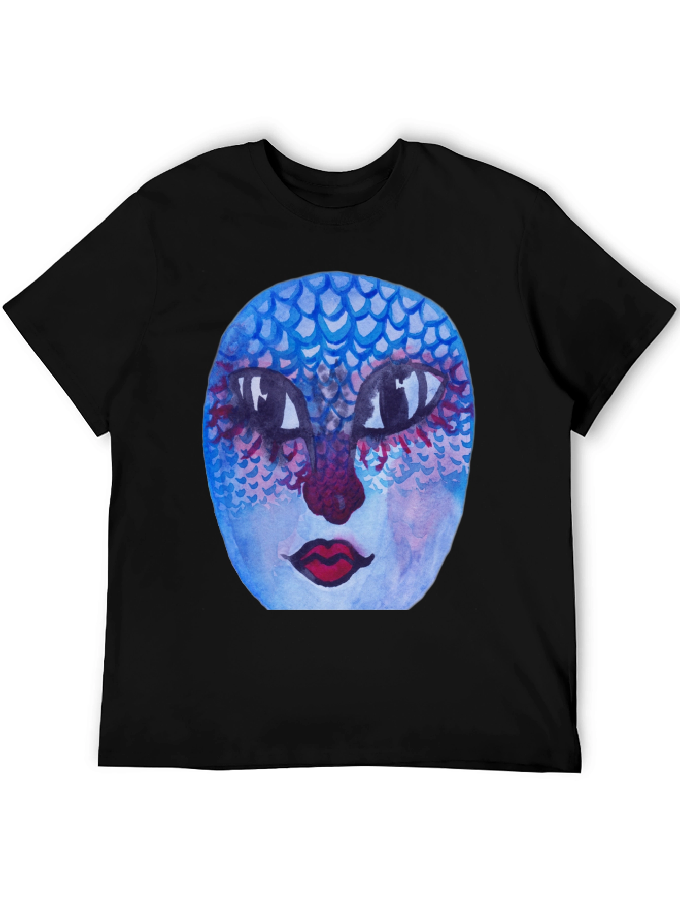 Unique Artistic Face Graphic Tee - Black