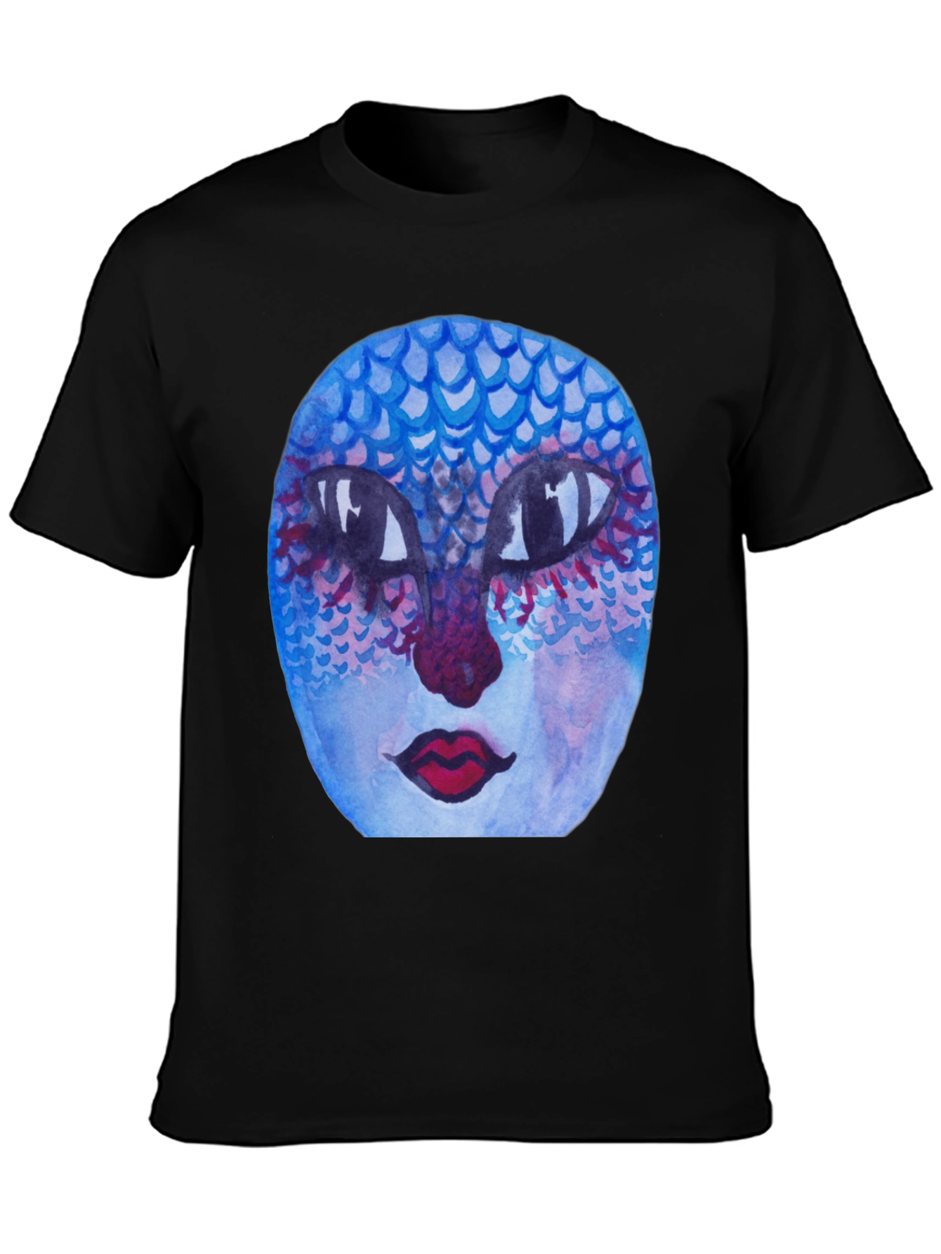 Unique Artistic Face Graphic Tee - Black