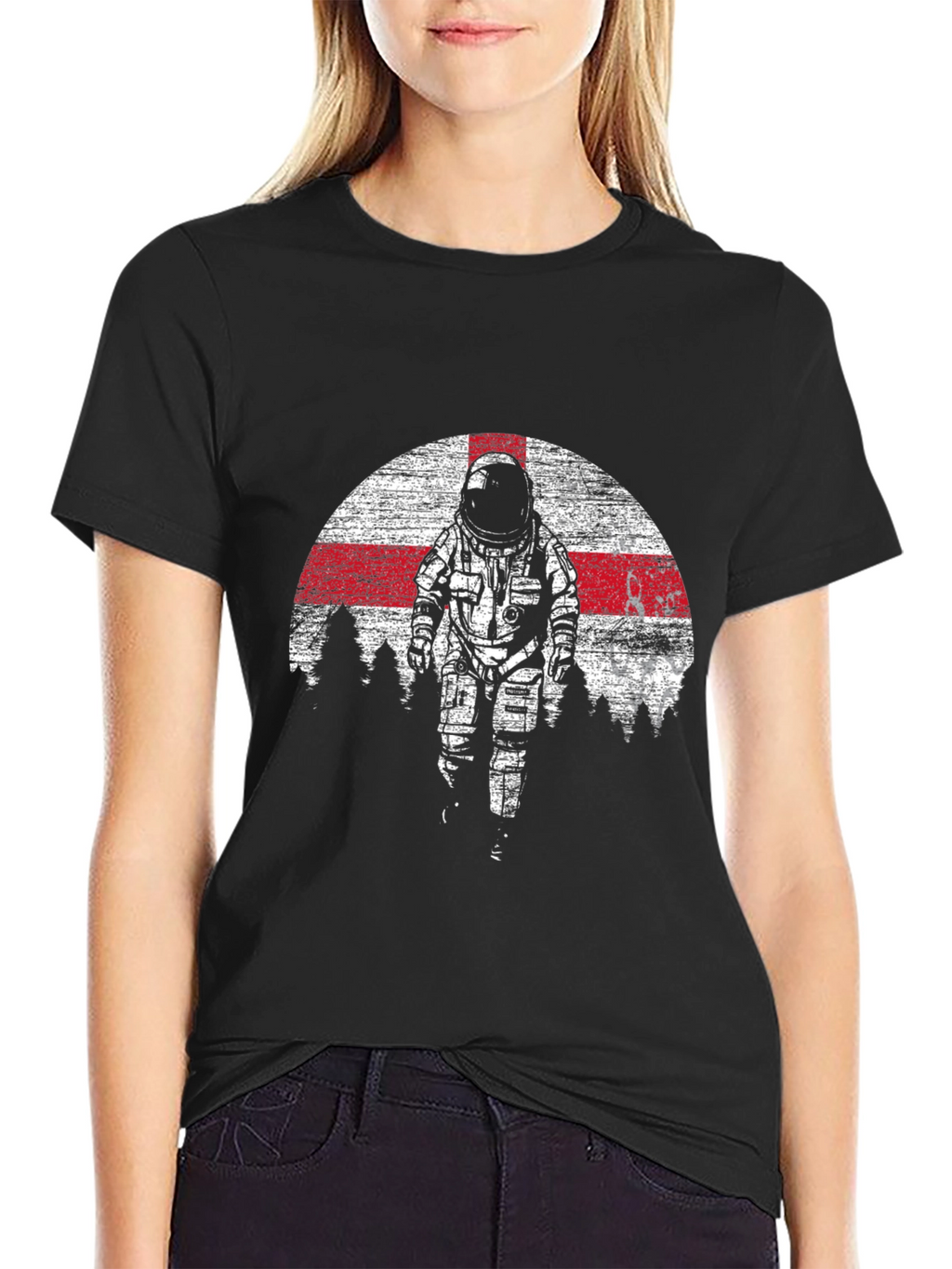 Astronaut England Flag Graphic Tee