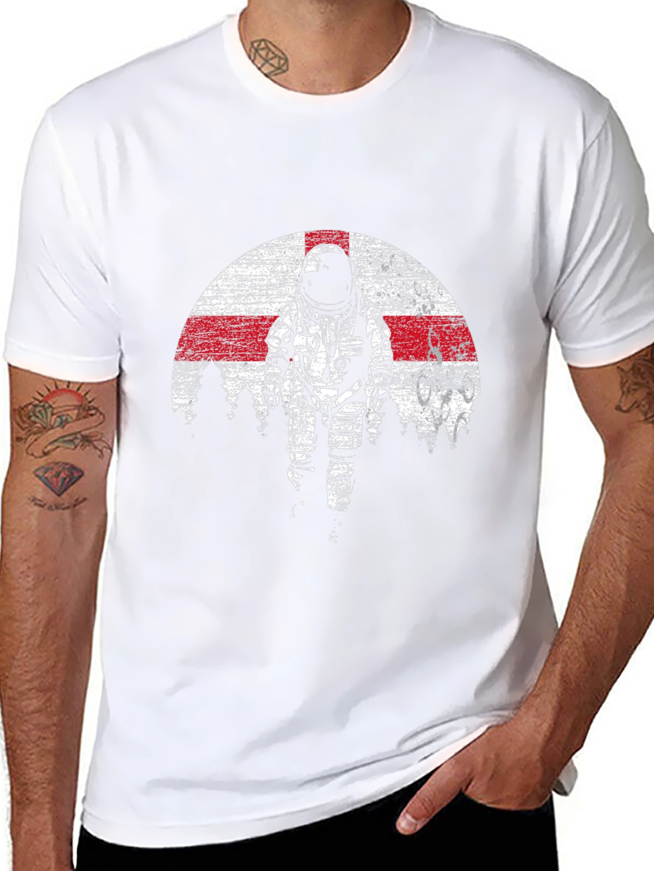 Astronaut England Flag Graphic Tee