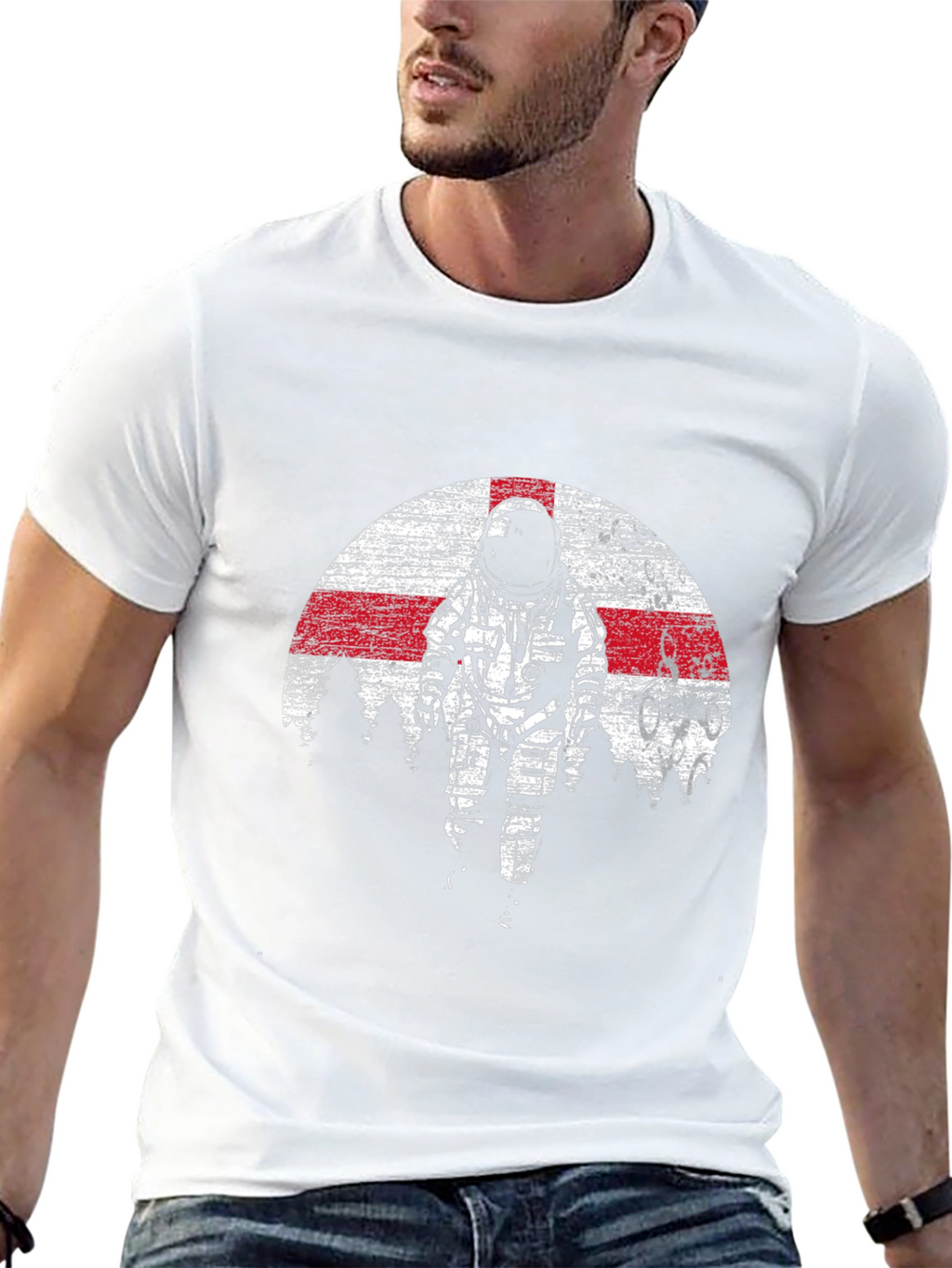 Astronaut England Flag Graphic Tee