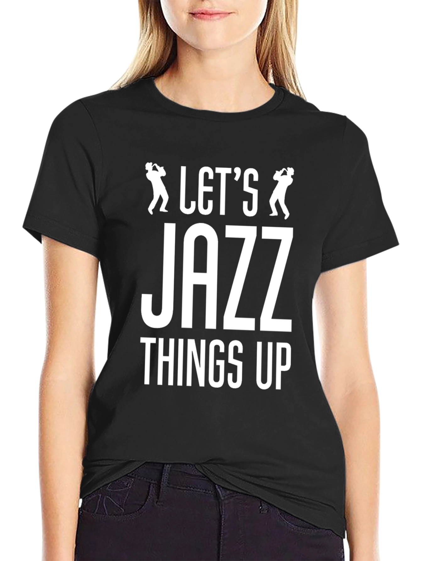 Lets Jazz Things Up Black Graphic Tee