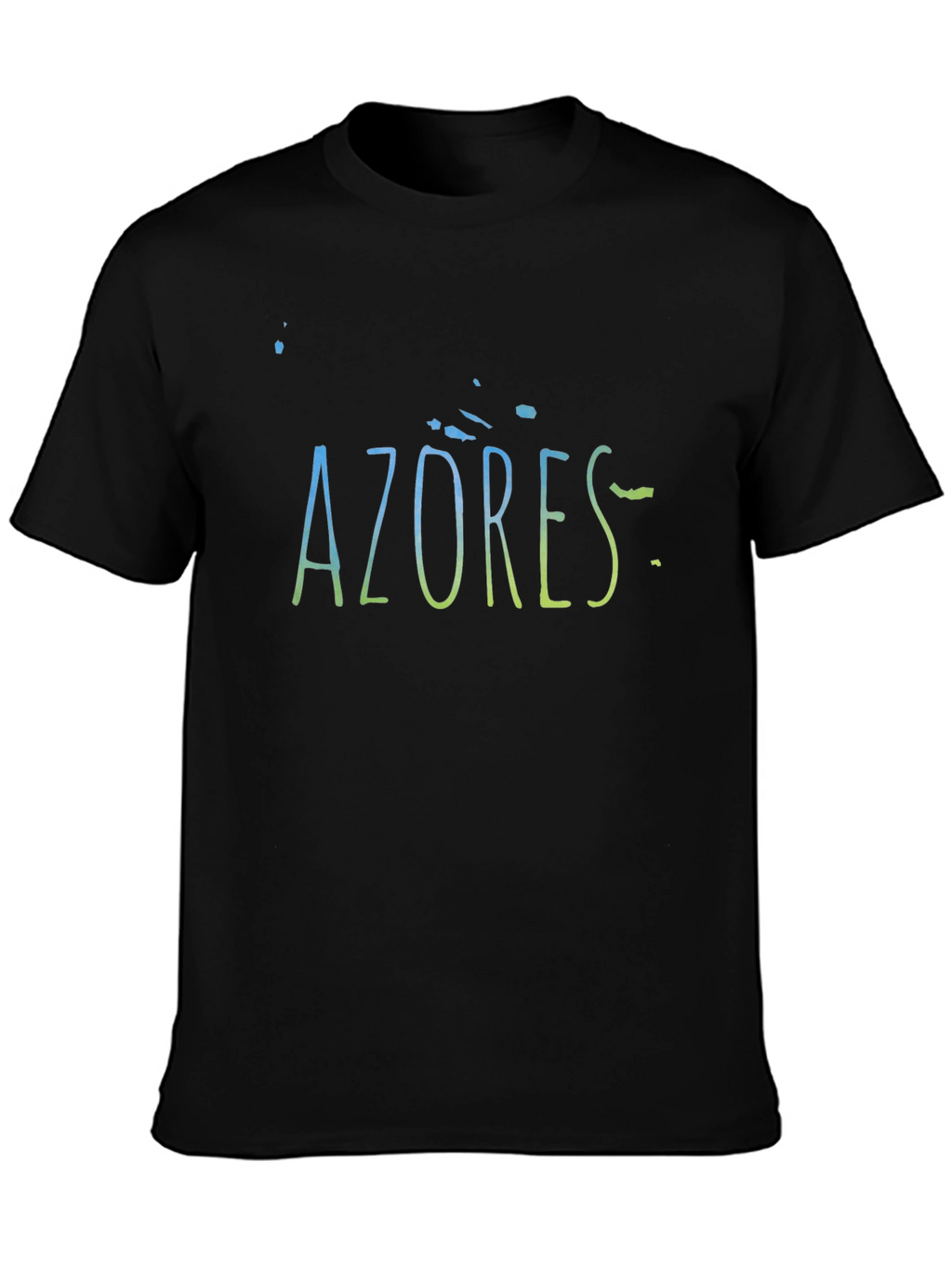 Azores Islands Graphic Print Black T-Shirt