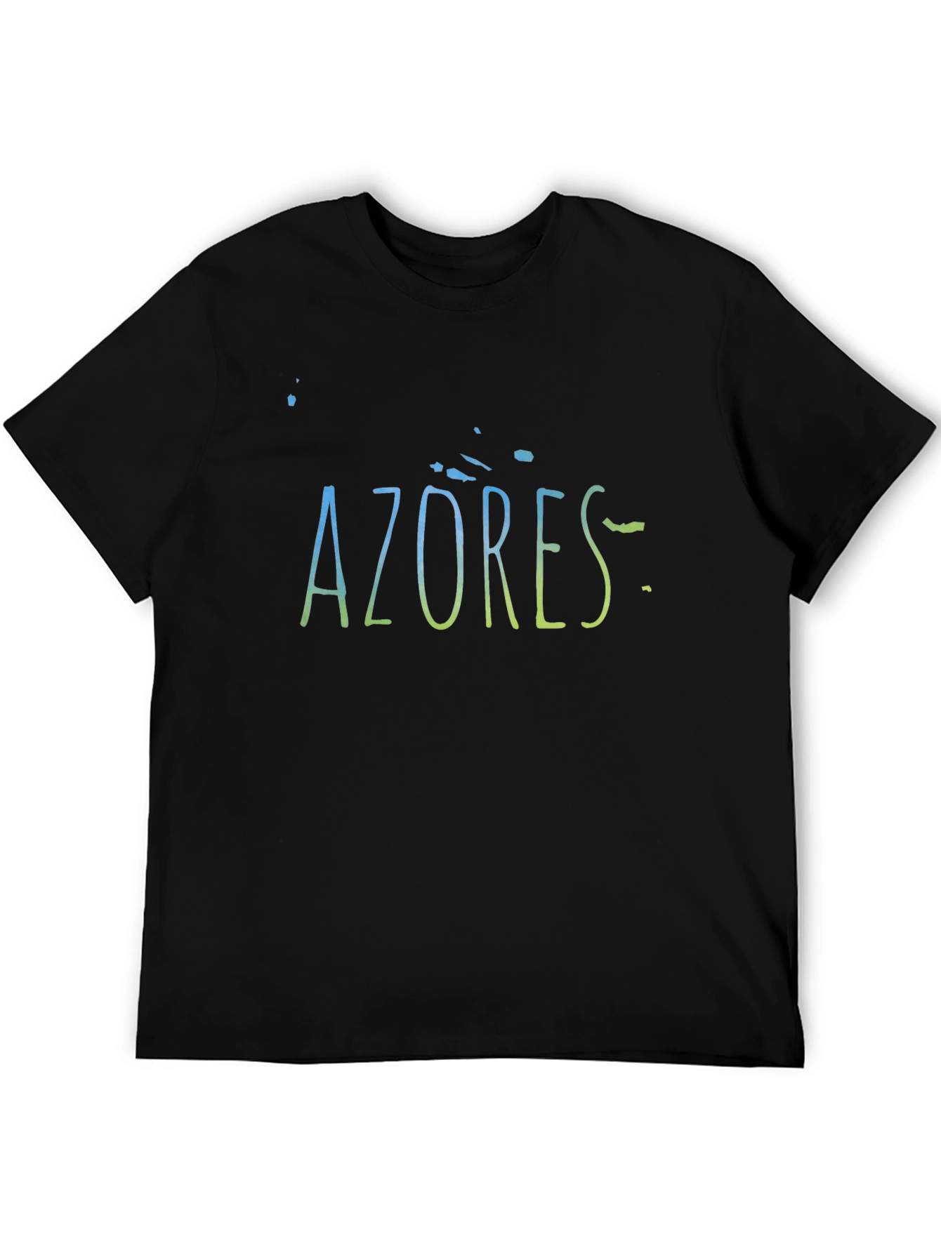 Azores Islands Graphic Print Black T-Shirt