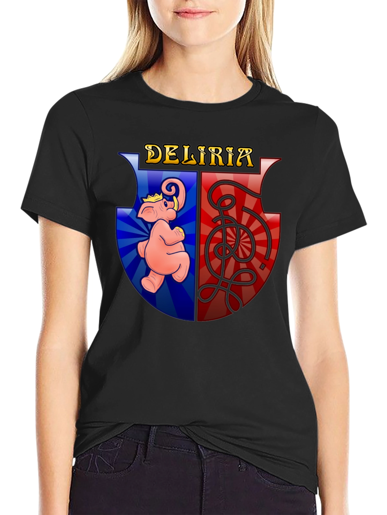Deliria T-Shirt: Unique Graphic Print Black Tee