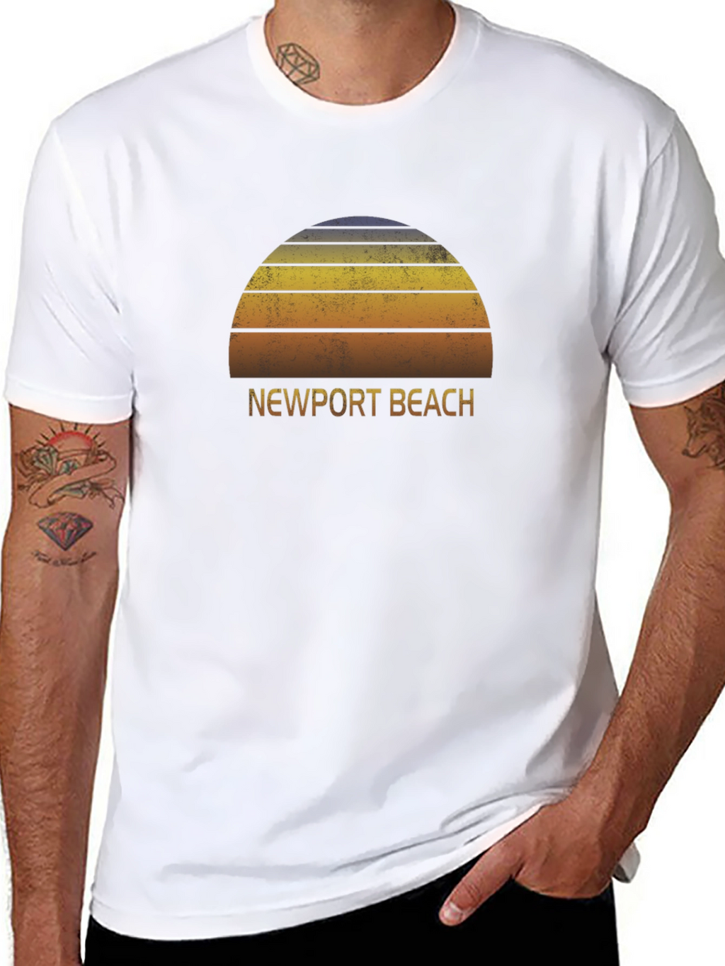 Newport Beach Retro Sunset T-Shirt