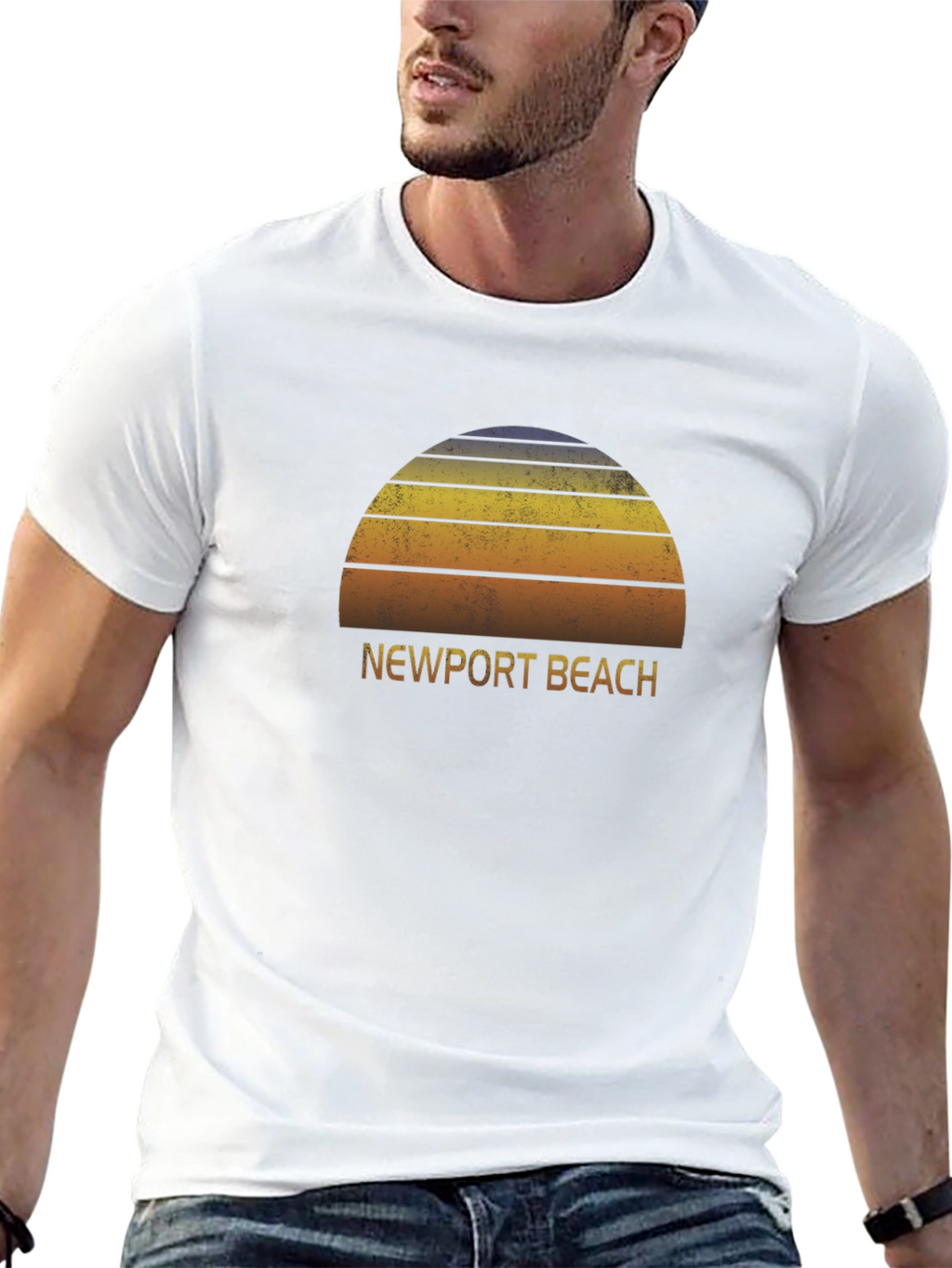 Newport Beach Retro Sunset T-Shirt