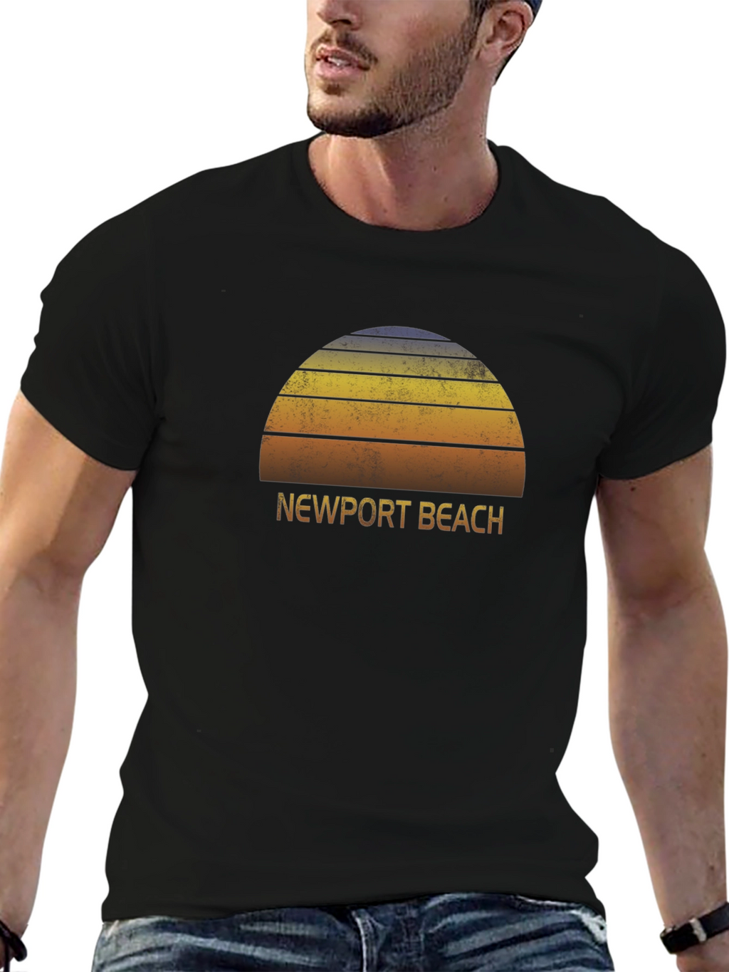 Newport Beach Retro Sunset T-Shirt