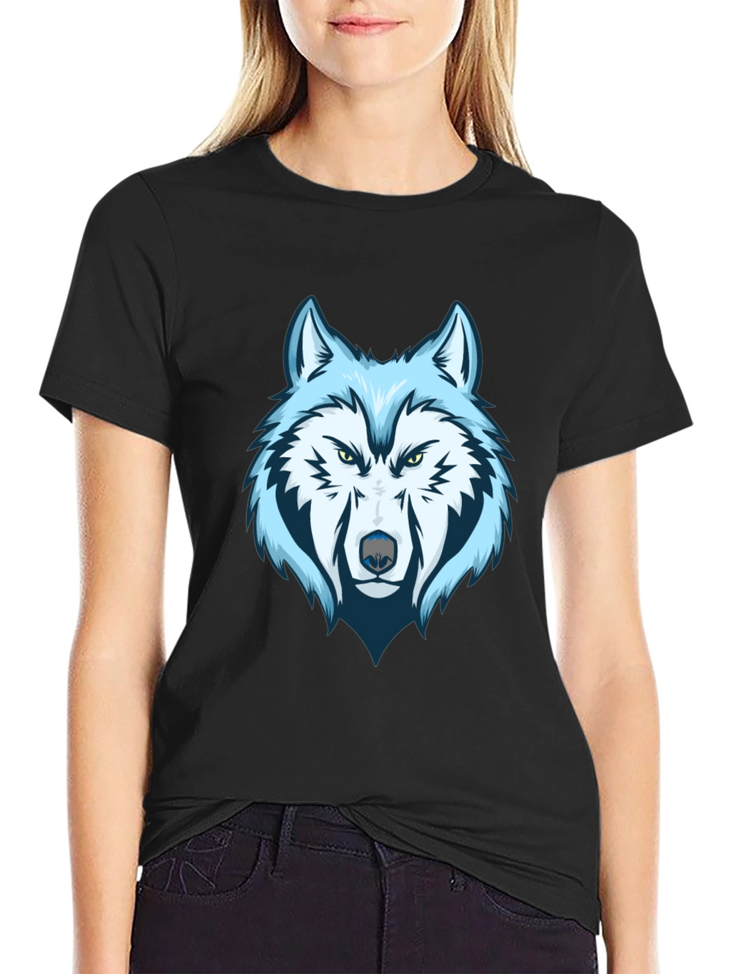 Cool Wolf Graphic Tee - Mens Black T-Shirt