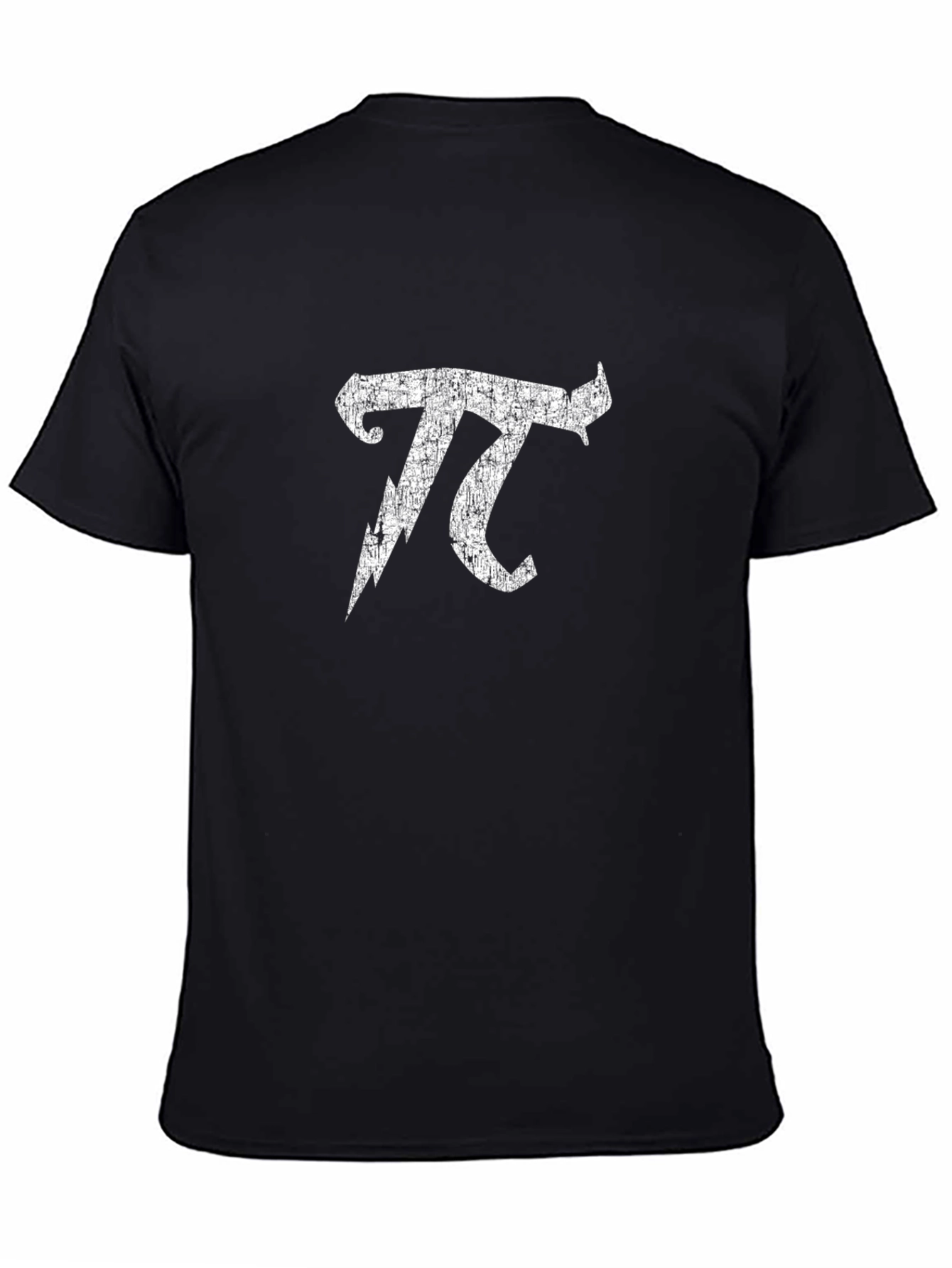 Distressed Pi Symbol Graphic Tee - Black