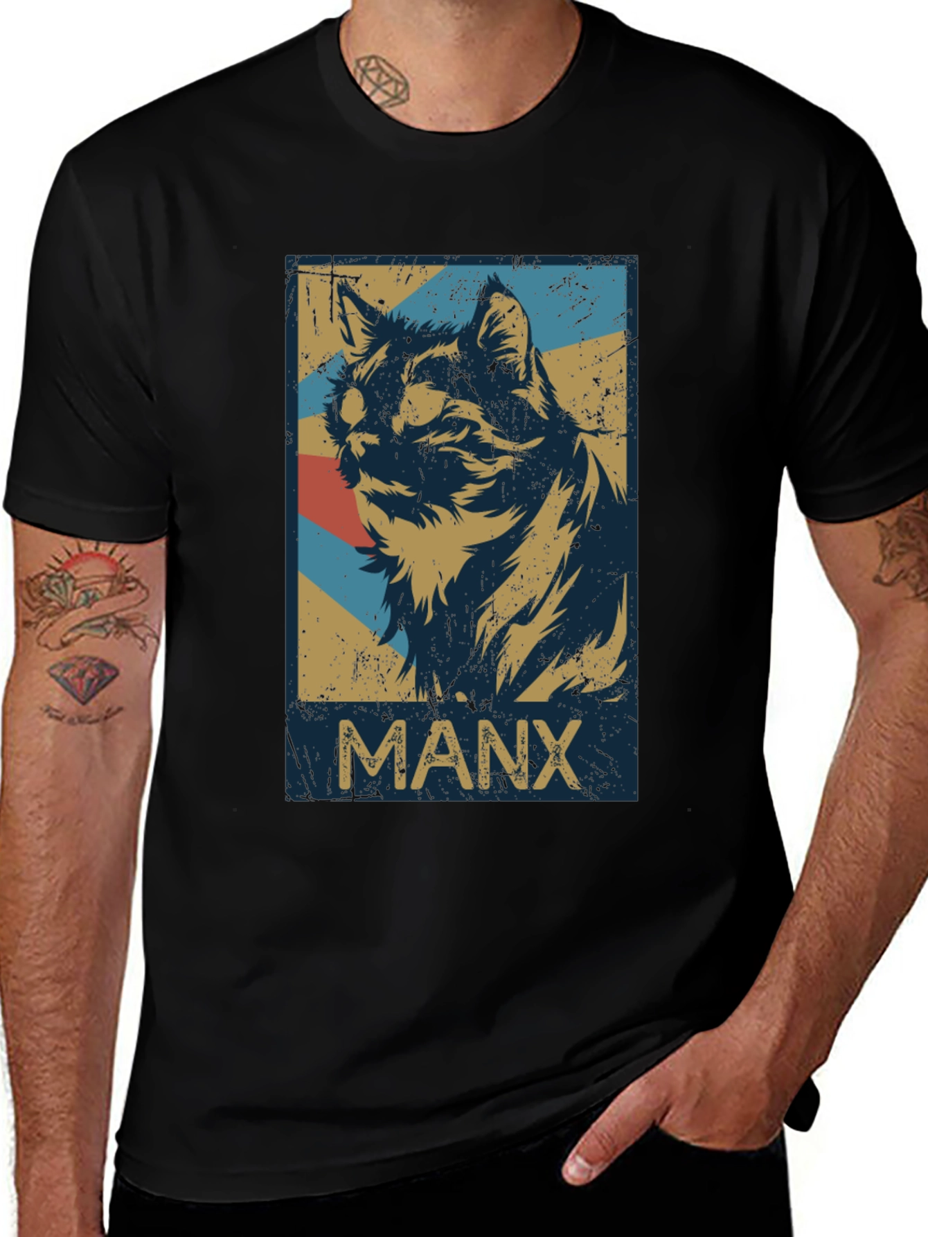 Manx Cat T-Shirt - Vintage Style Graphic Tee