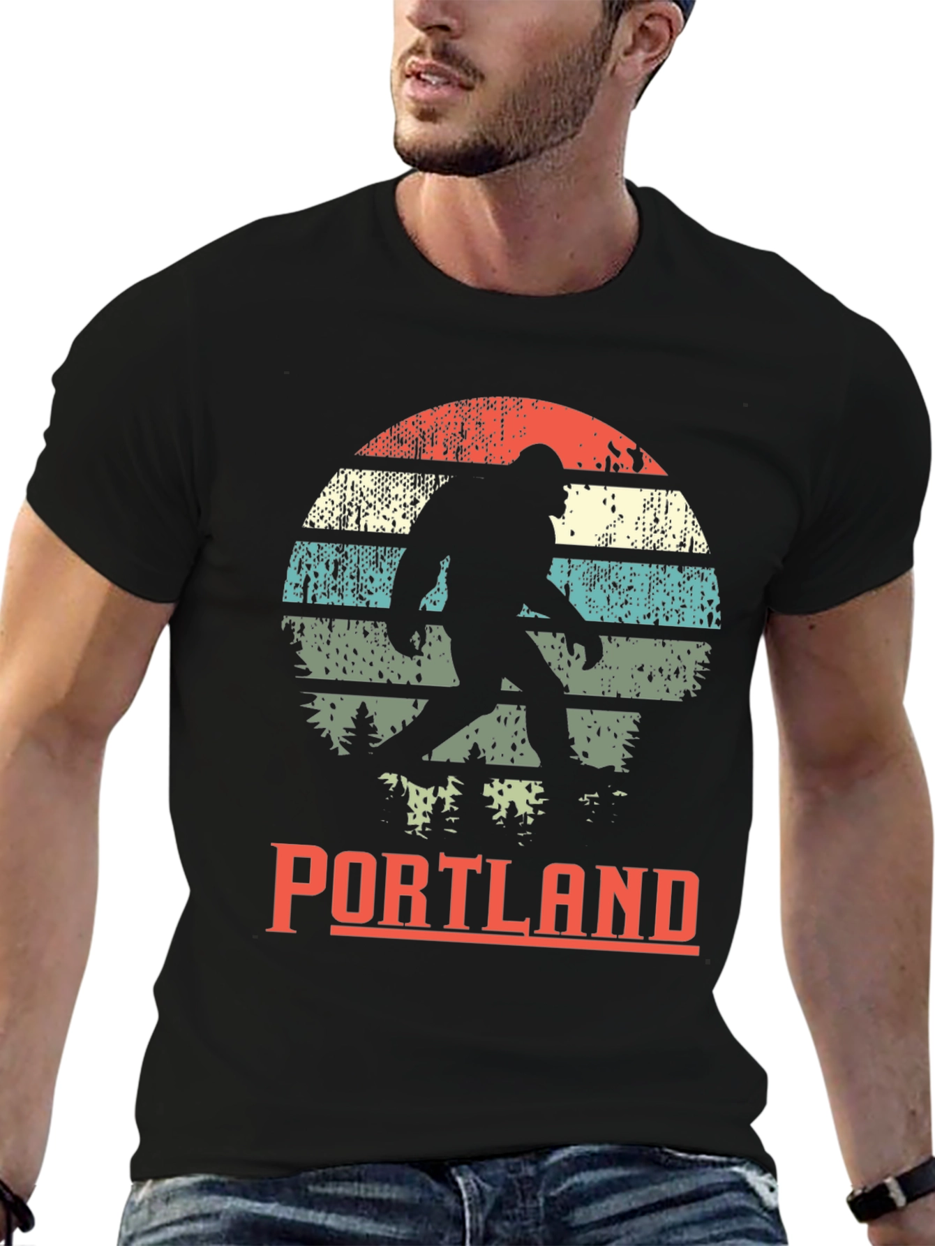 Portland Bigfoot Graphic Tee - Retro Sasquatch T-Shirt