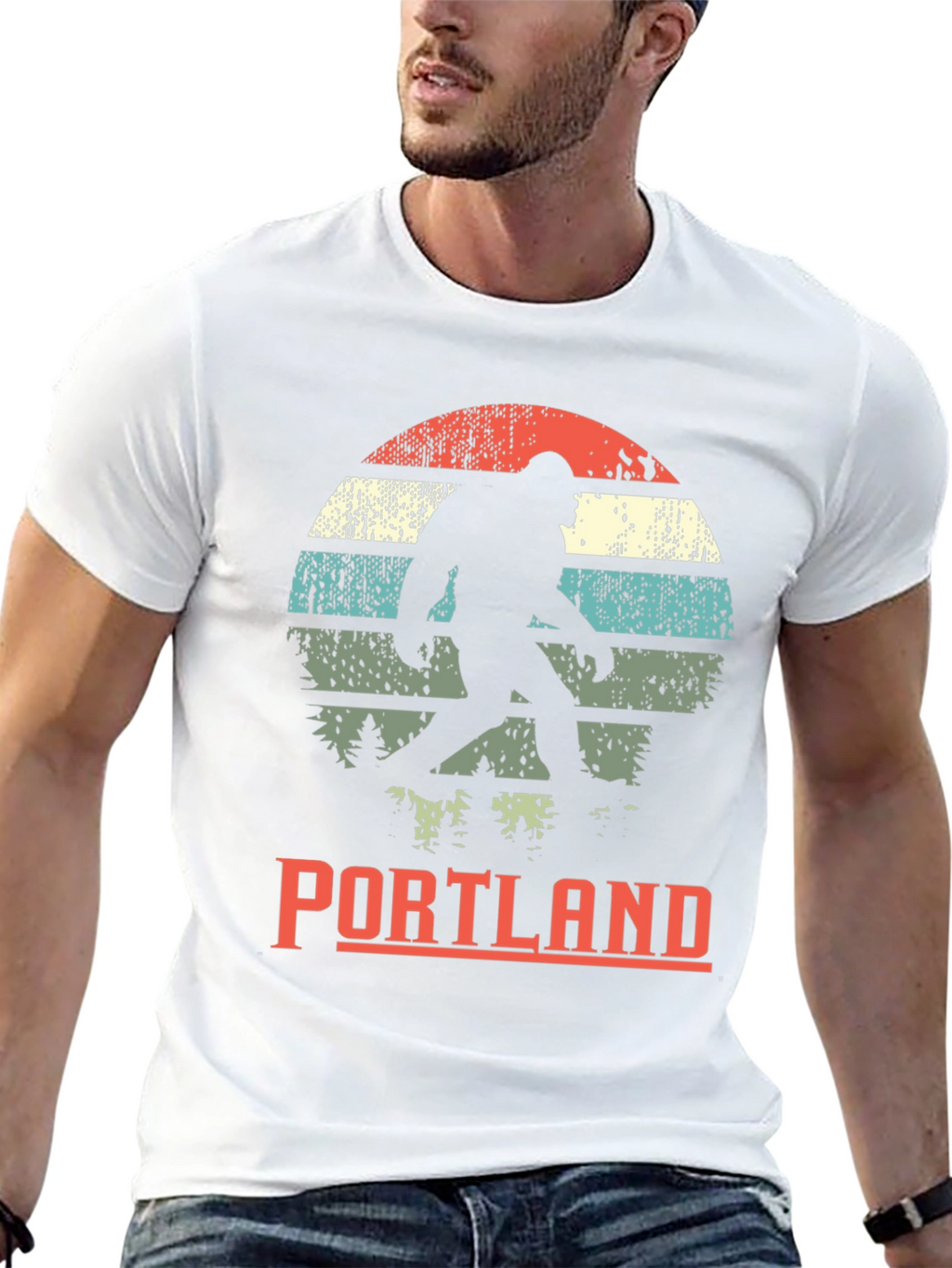 Portland Bigfoot Graphic Tee - Retro Sasquatch T-Shirt