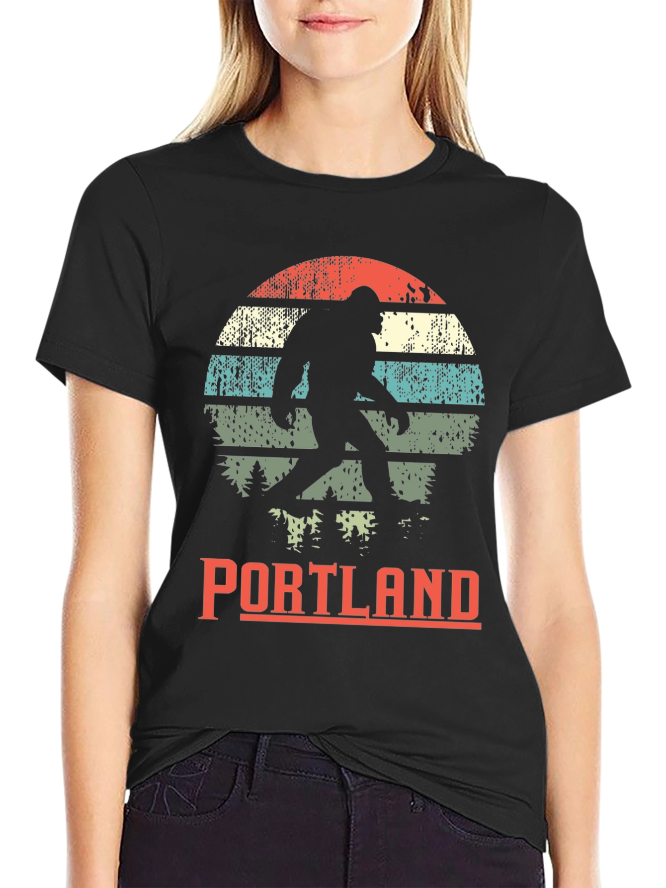 Portland Bigfoot Graphic Tee - Retro Sasquatch T-Shirt