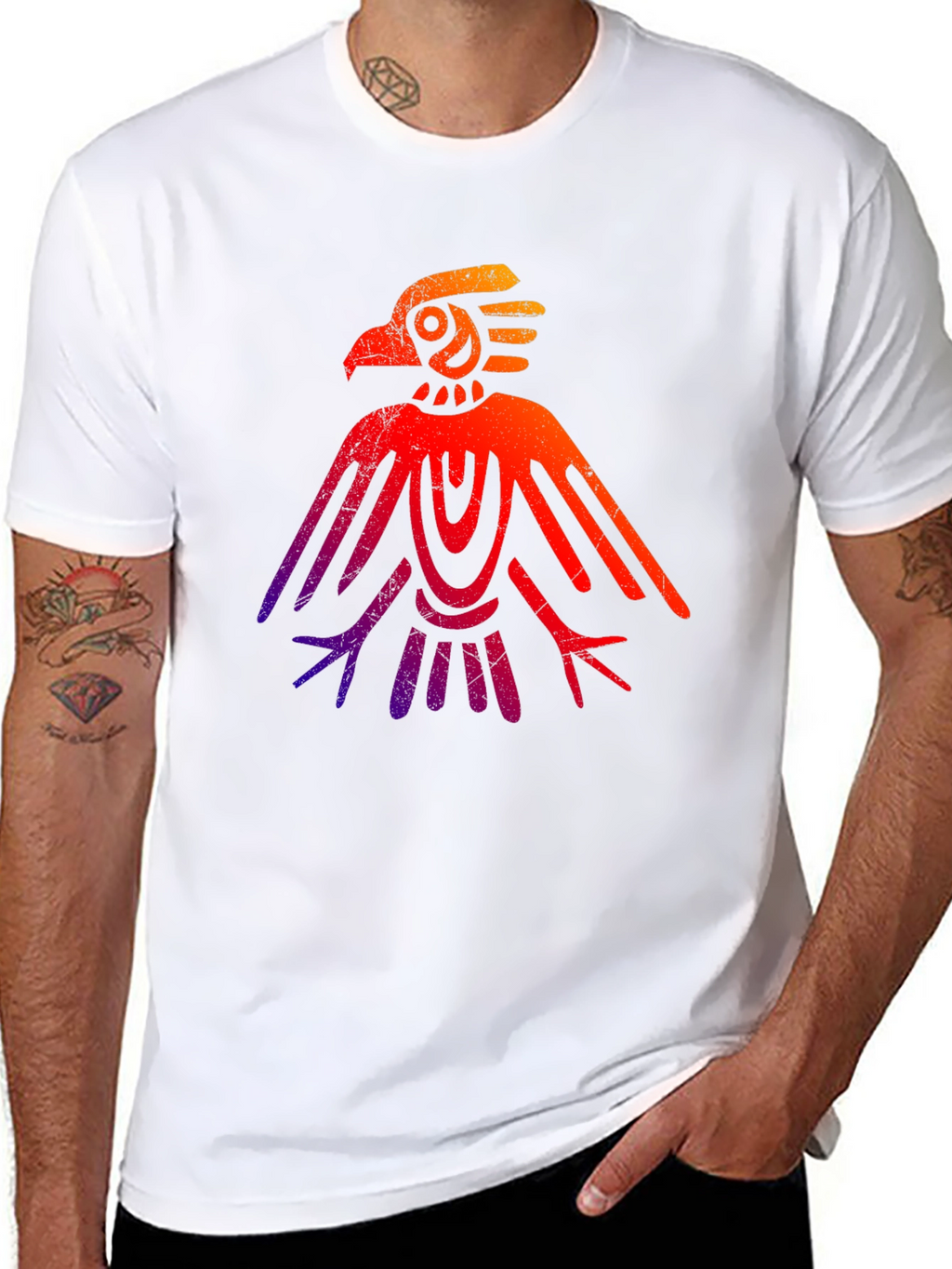 Aztec Eagle Graphic Tee - Gradient Design