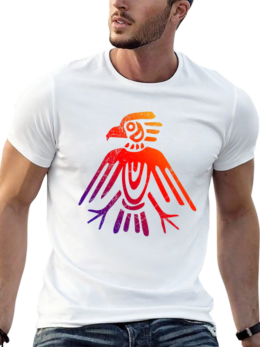 Aztec Eagle Graphic Tee - Gradient Design