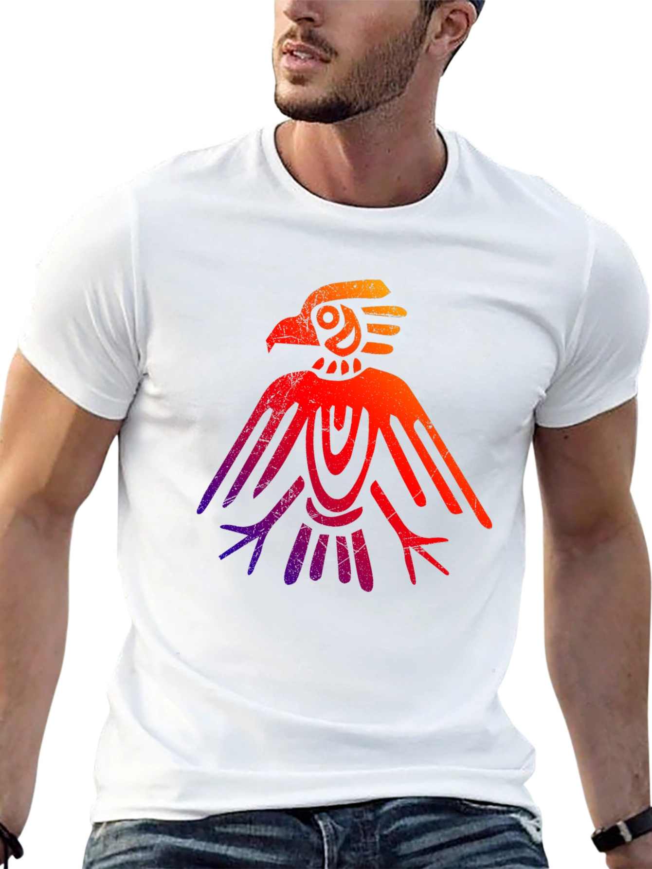 Aztec Eagle Graphic Tee - Gradient Design