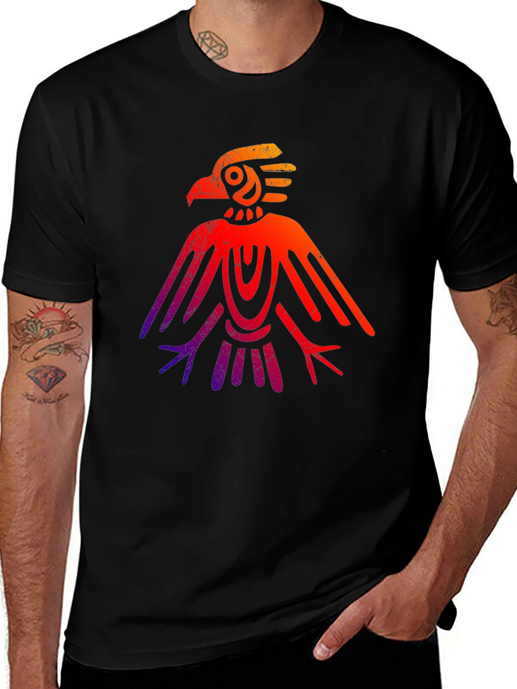 Aztec Eagle Graphic Tee - Gradient Design