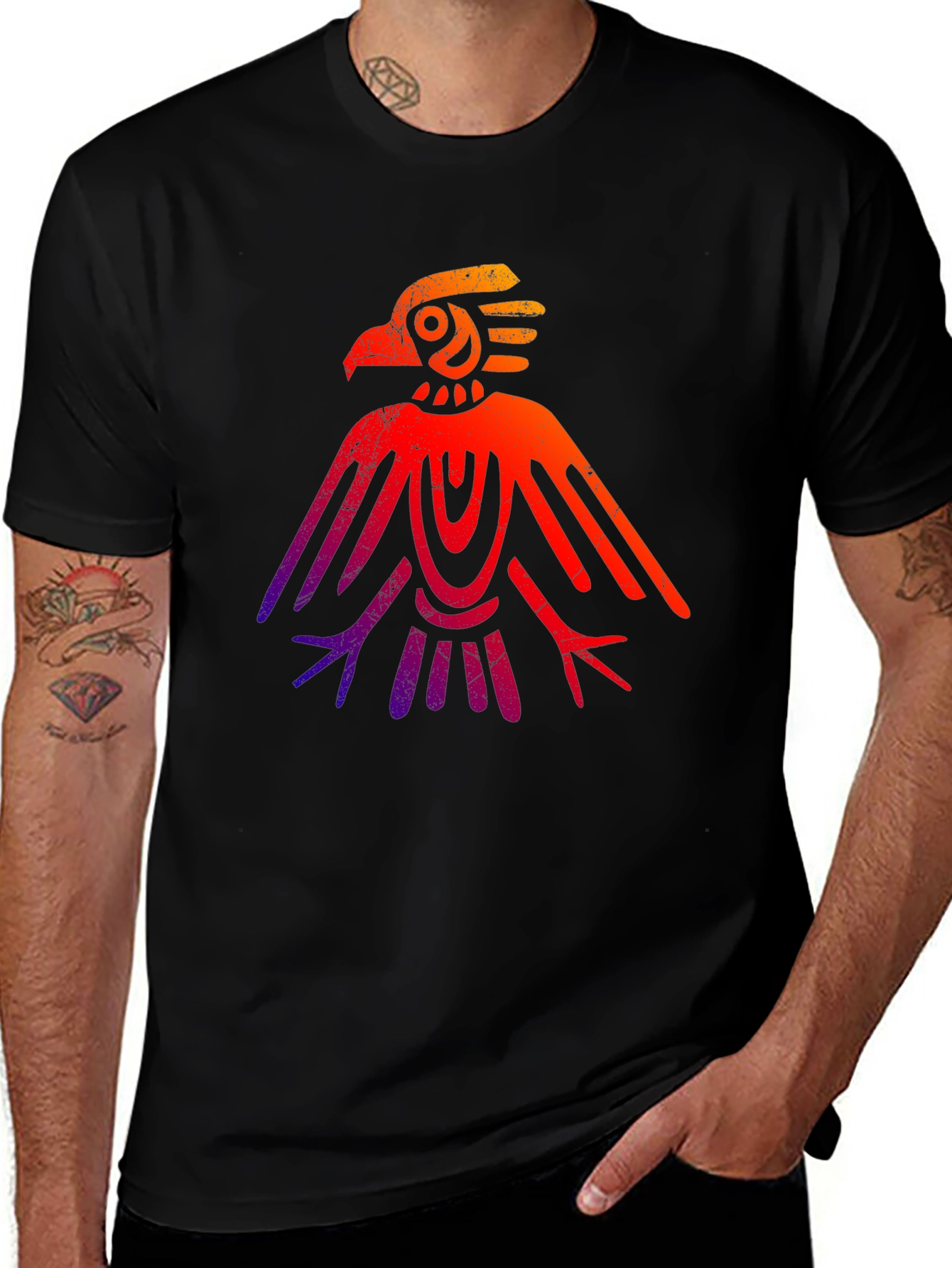 Aztec Eagle Graphic Tee - Gradient Design