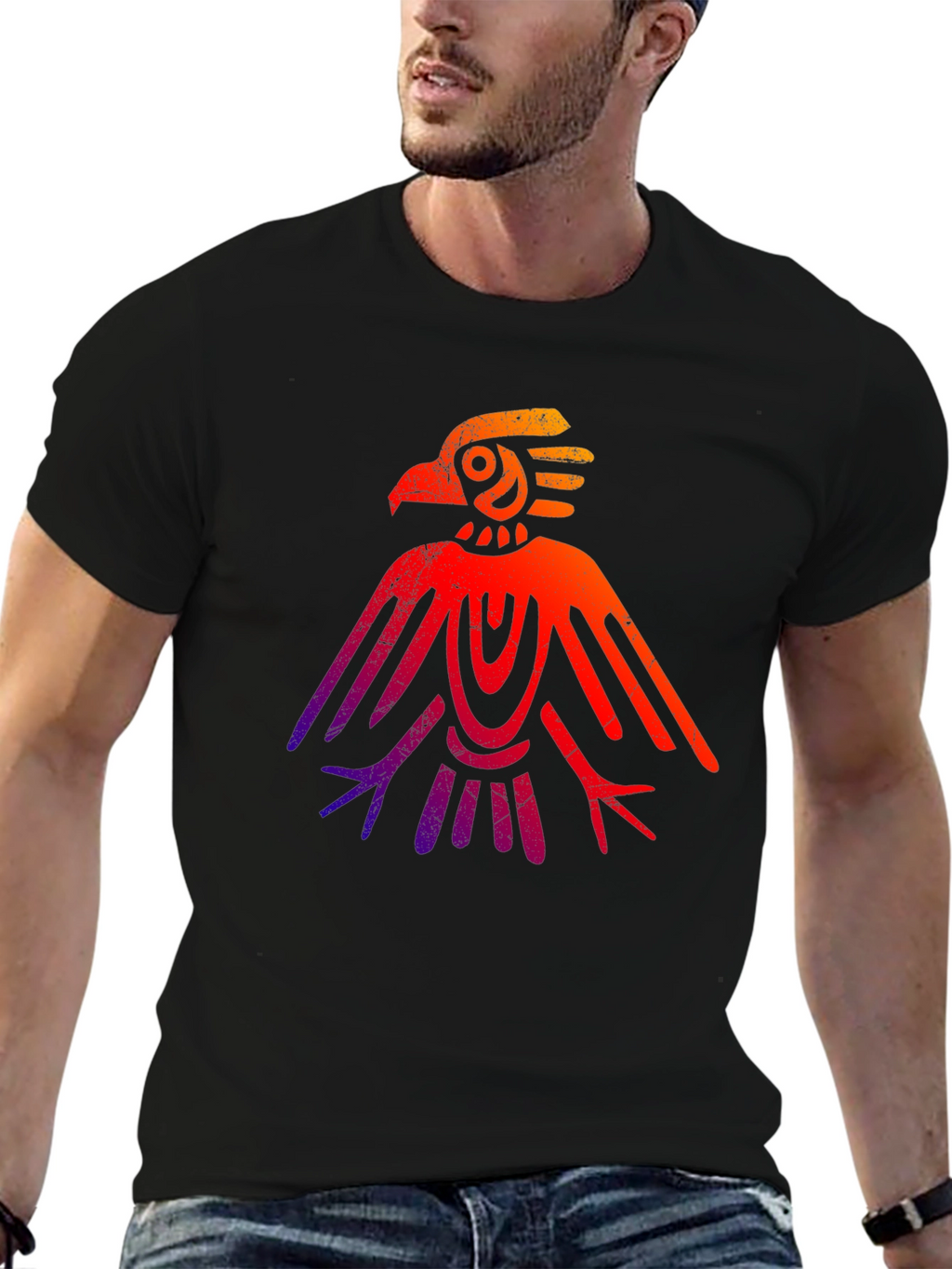 Aztec Eagle Graphic Tee - Gradient Design