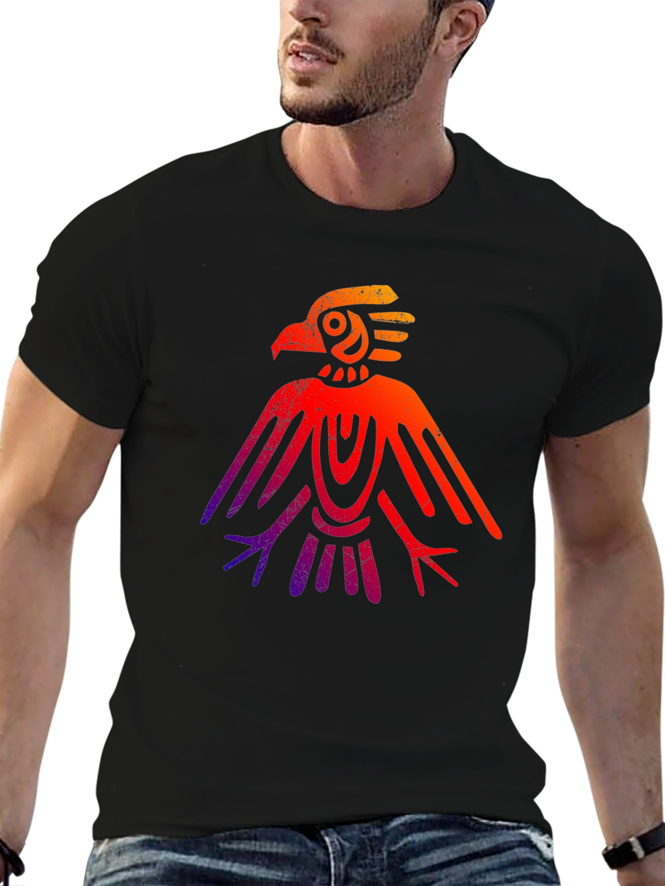 Aztec Eagle Graphic Tee - Gradient Design
