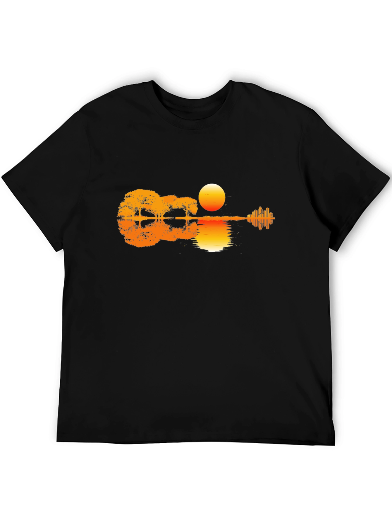 Guitar Sunset Graphic Tee - Black
