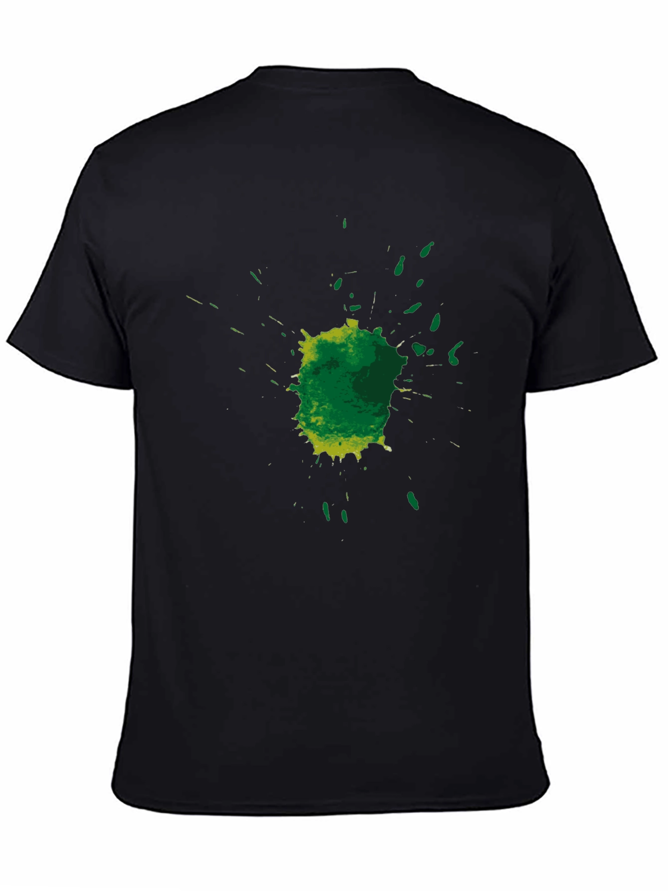Green Splatter Graphic Tee - Mens Black T-Shirt