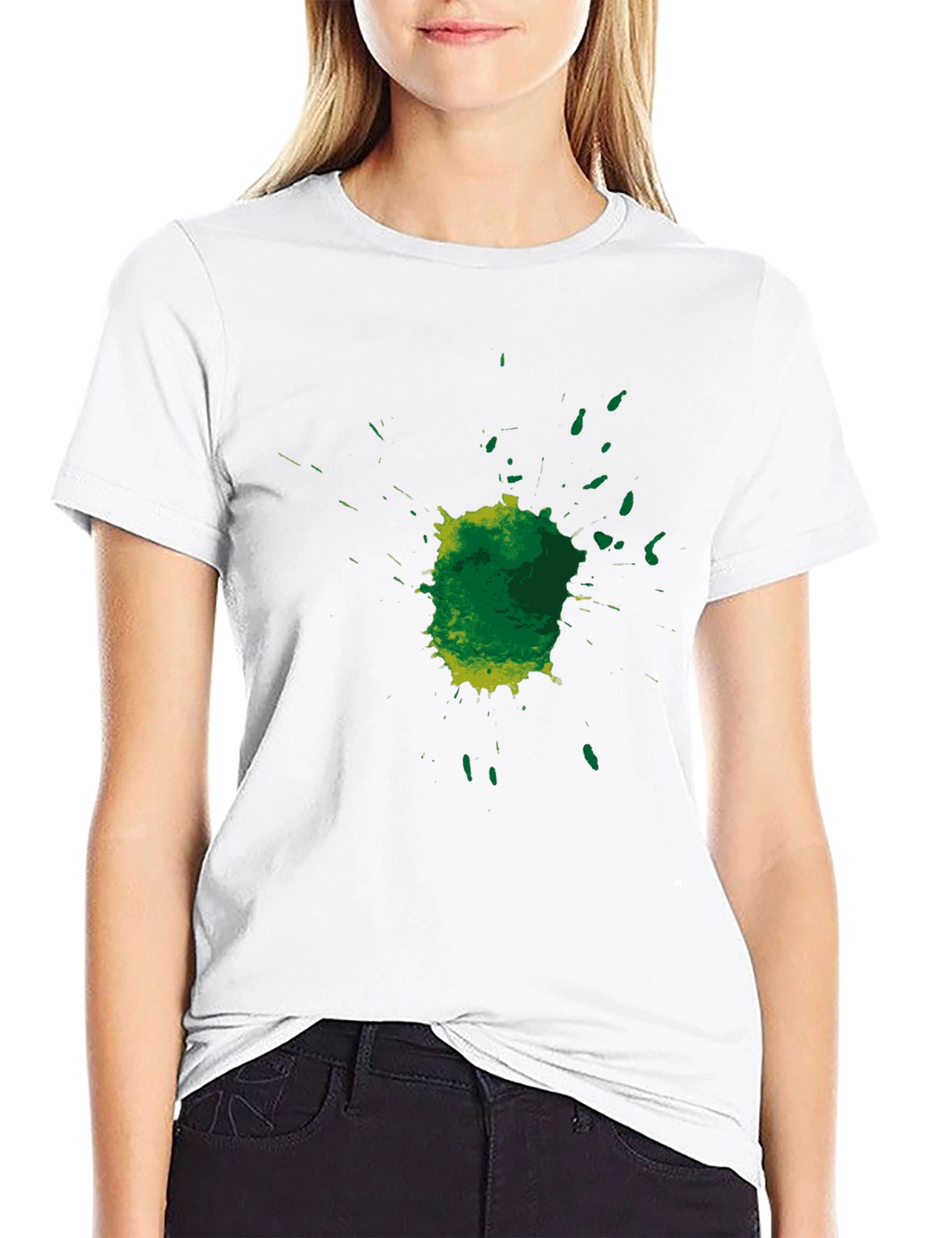 Green Splatter Graphic Tee - Mens Black T-Shirt