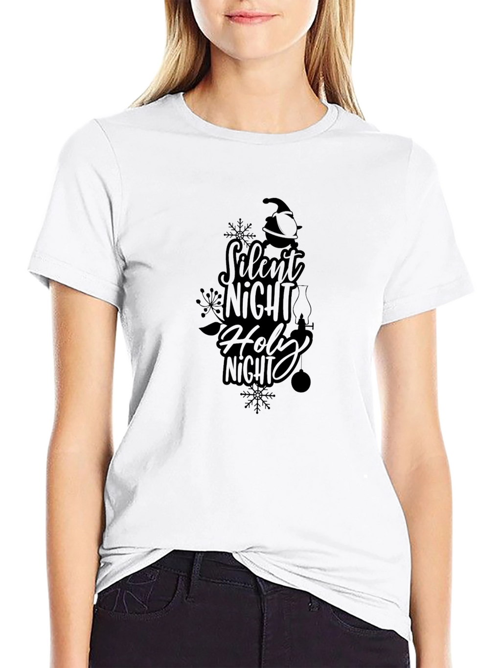 Silent Night Holy Night Black Tee