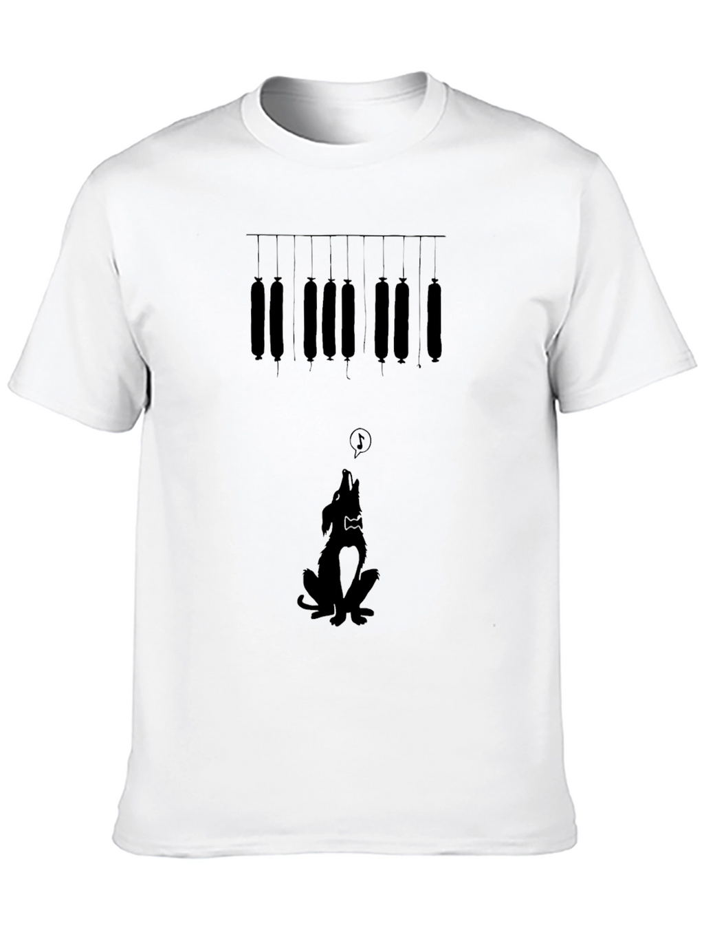 Sausage & Howling Dog Graphic Tee - Black