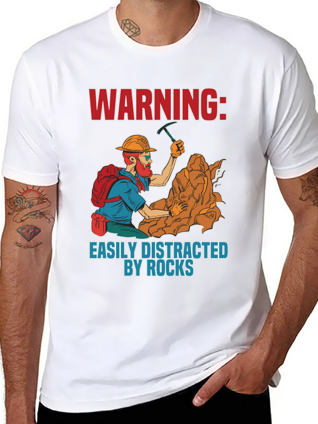 Warning Easily Distracted By Rocks T-Shirt