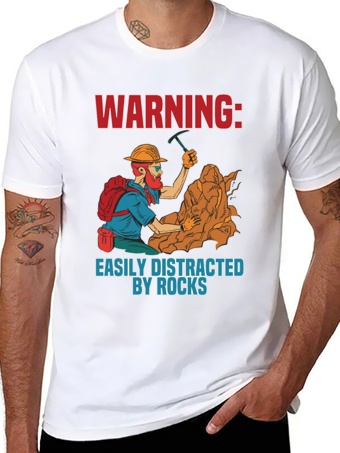 Warning Easily Distracted By Rocks T-Shirt