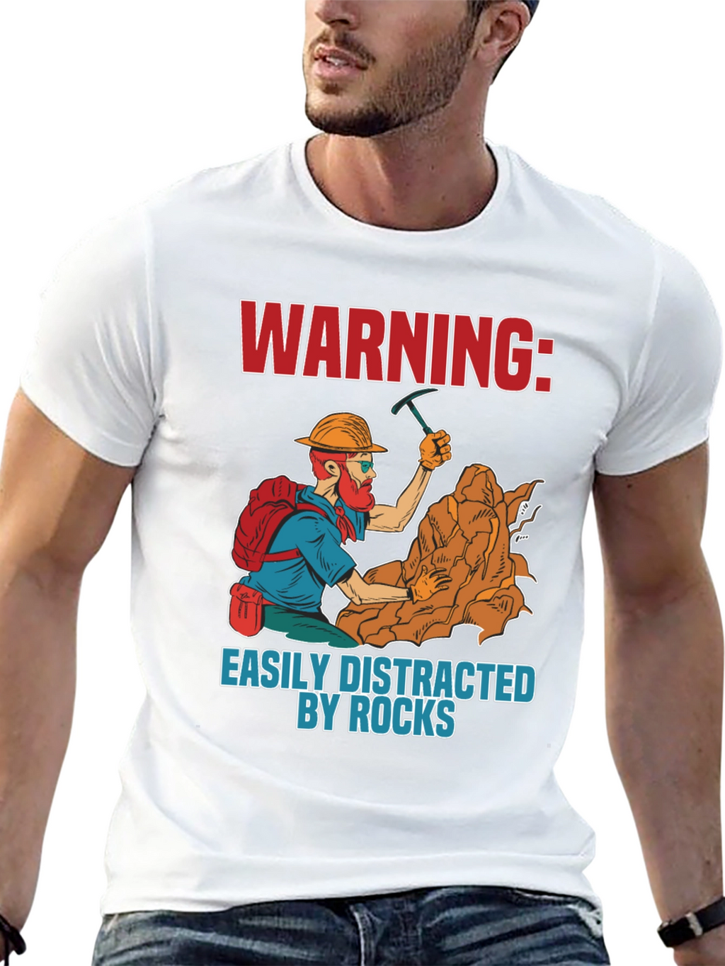 Warning Easily Distracted By Rocks T-Shirt
