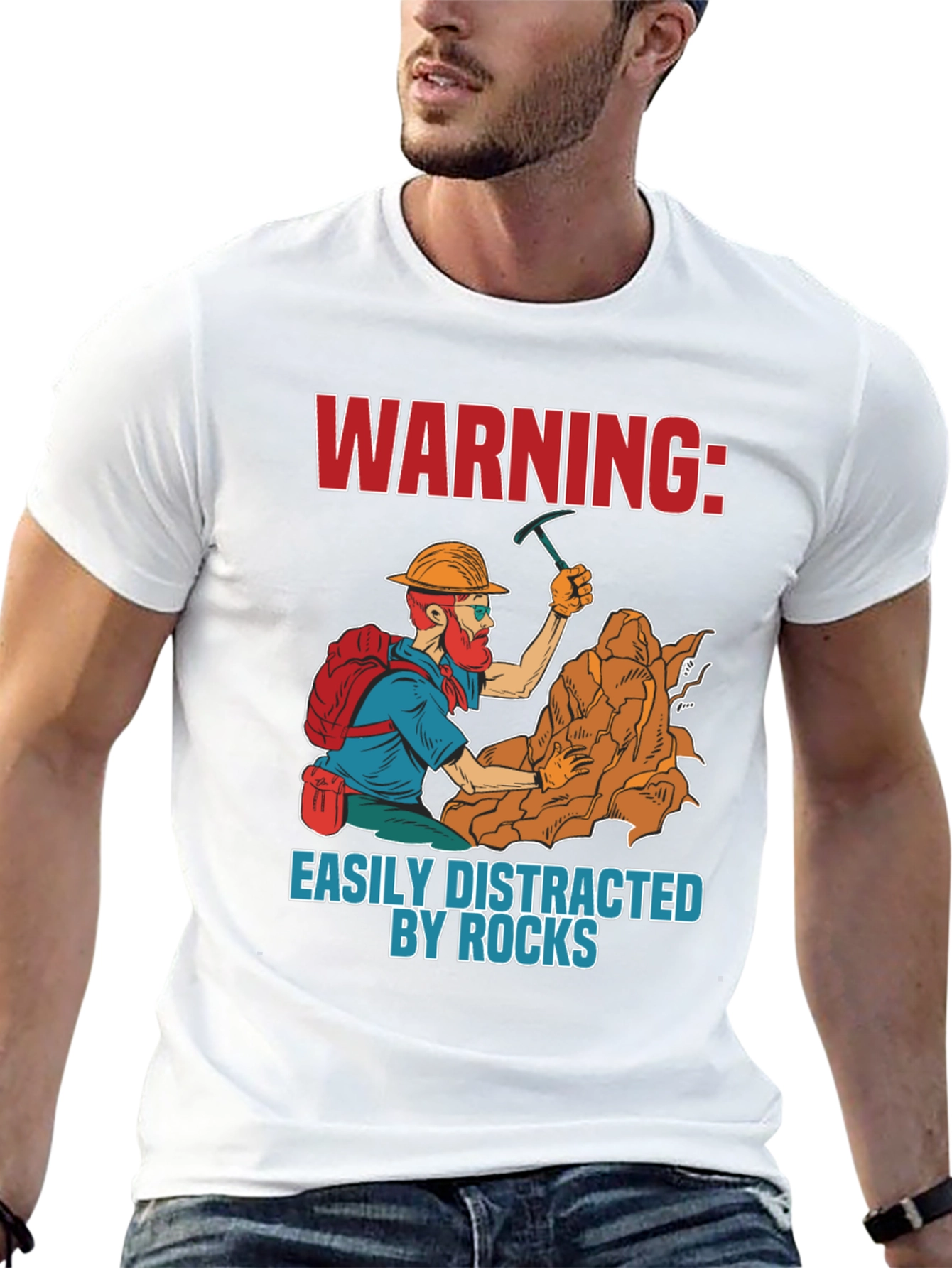 Warning Easily Distracted By Rocks T-Shirt