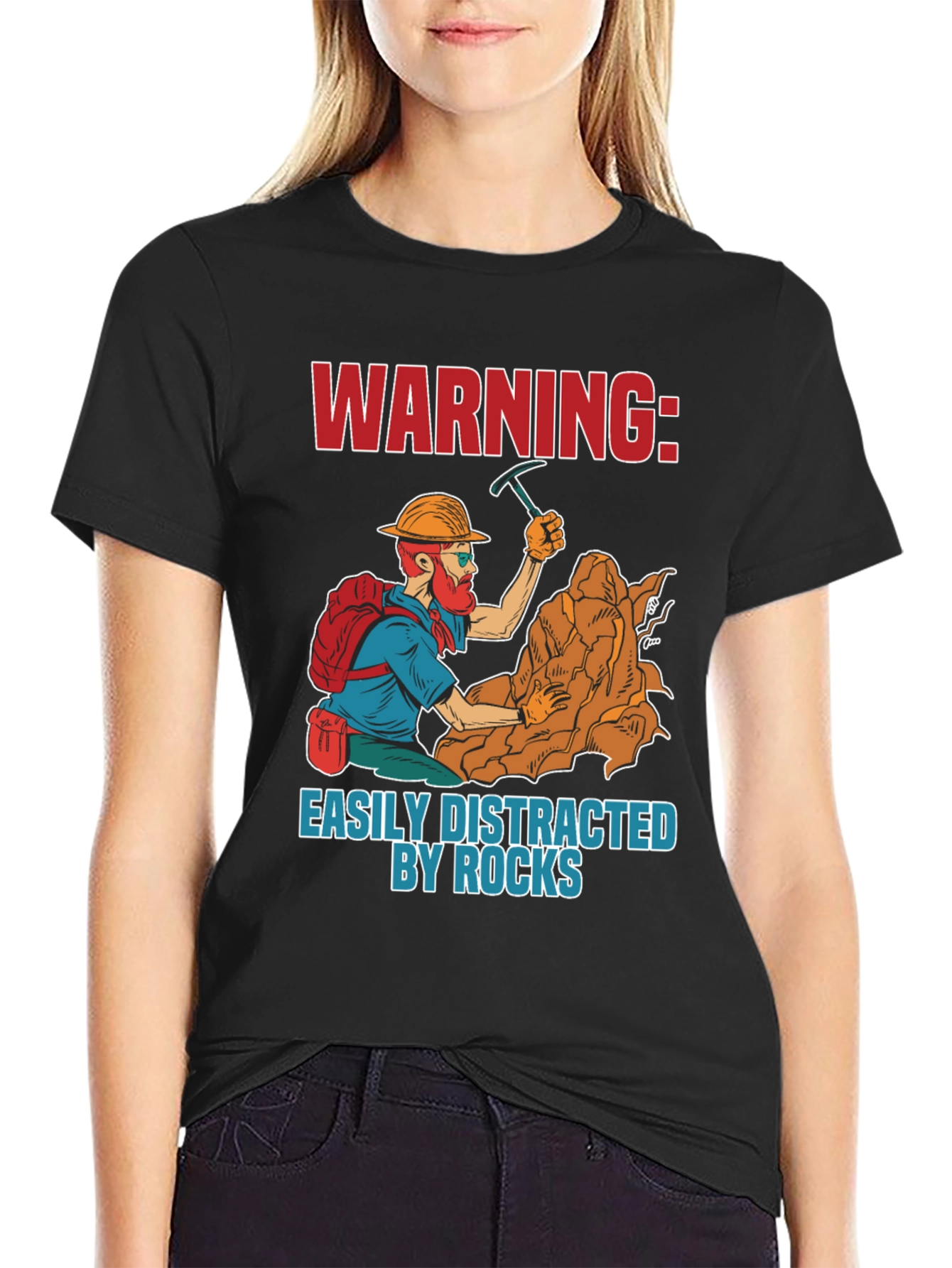 Warning Easily Distracted By Rocks T-Shirt