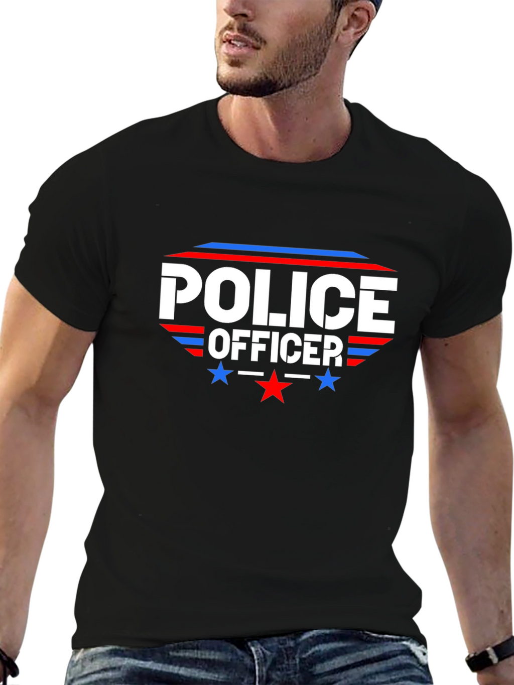 Police Officer Graphic T-Shirt