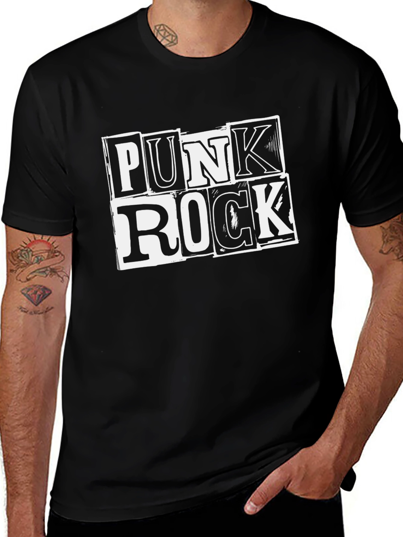 Punk Rock Graphic T-Shirt - Black