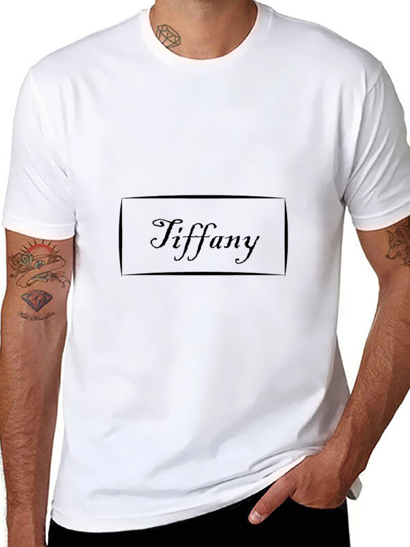 Mens Black T-Shirt - Tiffany Design