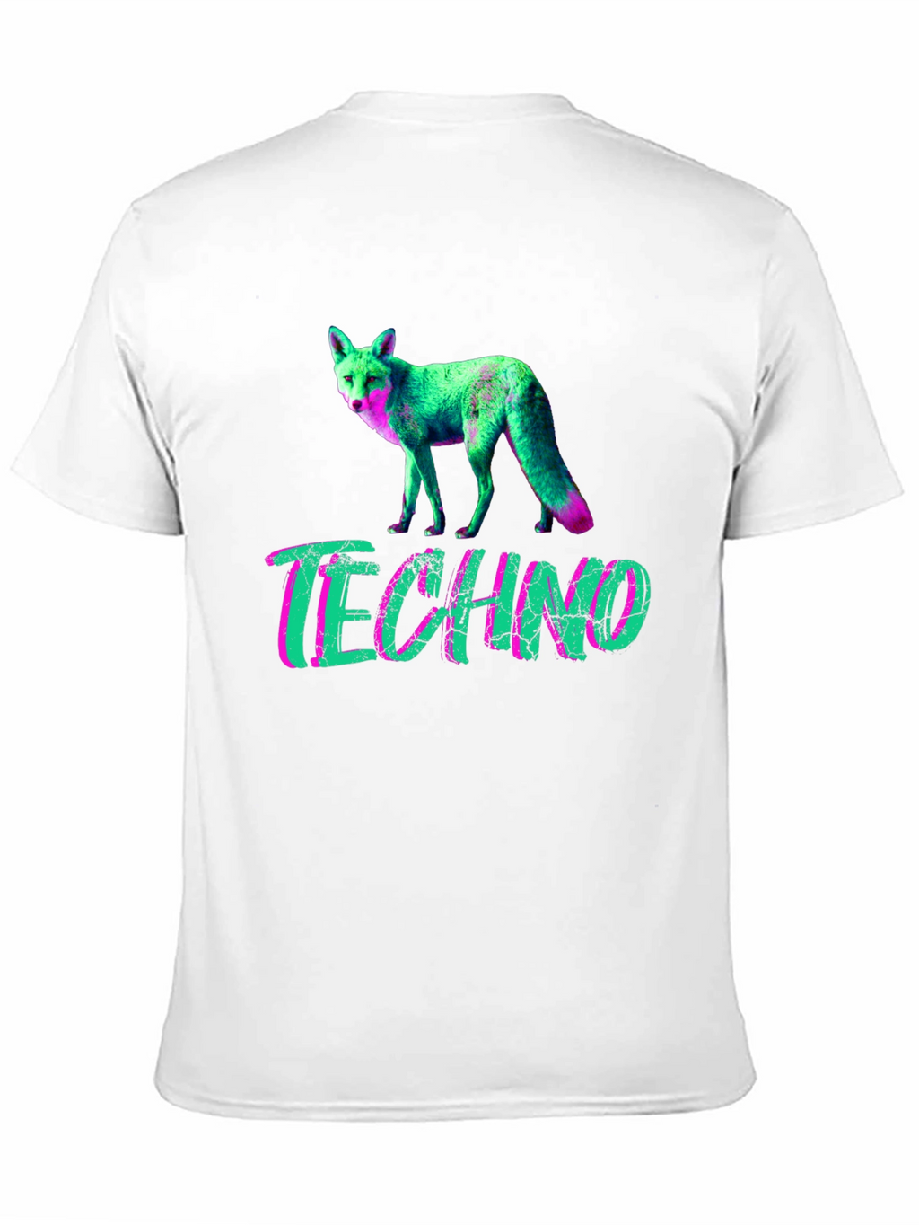 Techno Fox Graphic T-Shirt - Neon Style