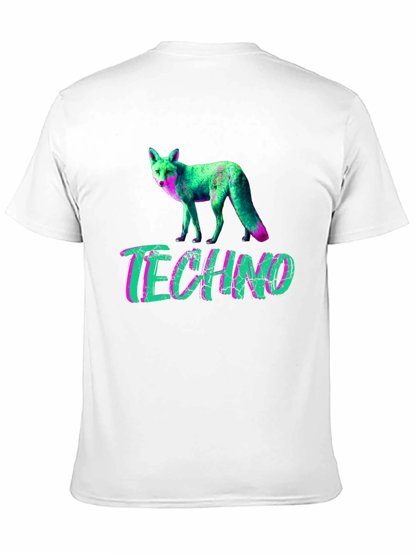 Techno Fox Graphic T-Shirt - Neon Style