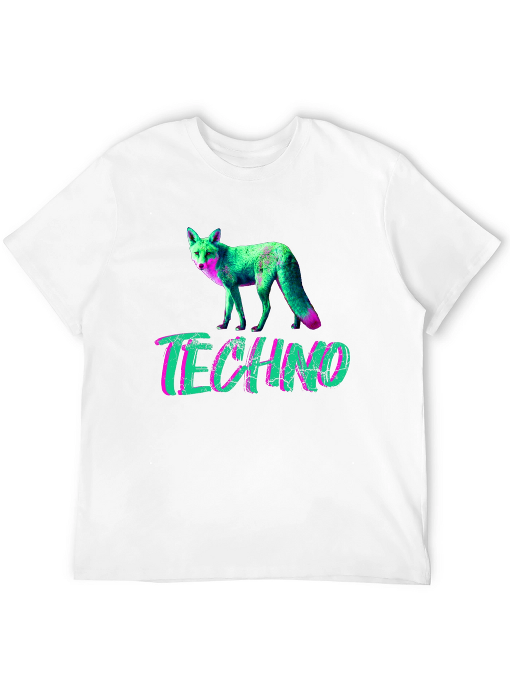 Techno Fox Graphic T-Shirt - Neon Style