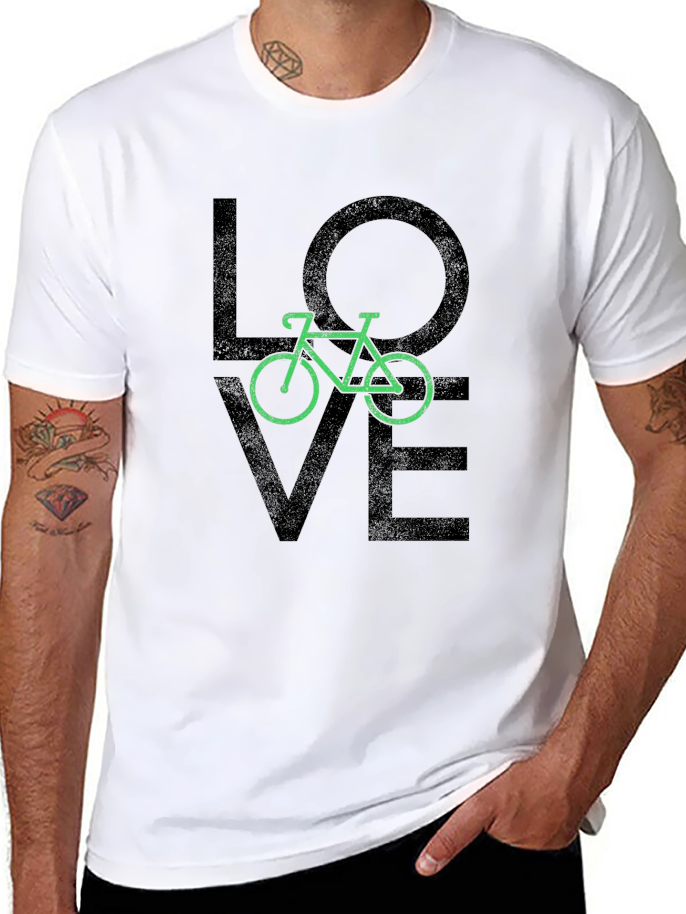Love Bicycle Graphic Tee - Black