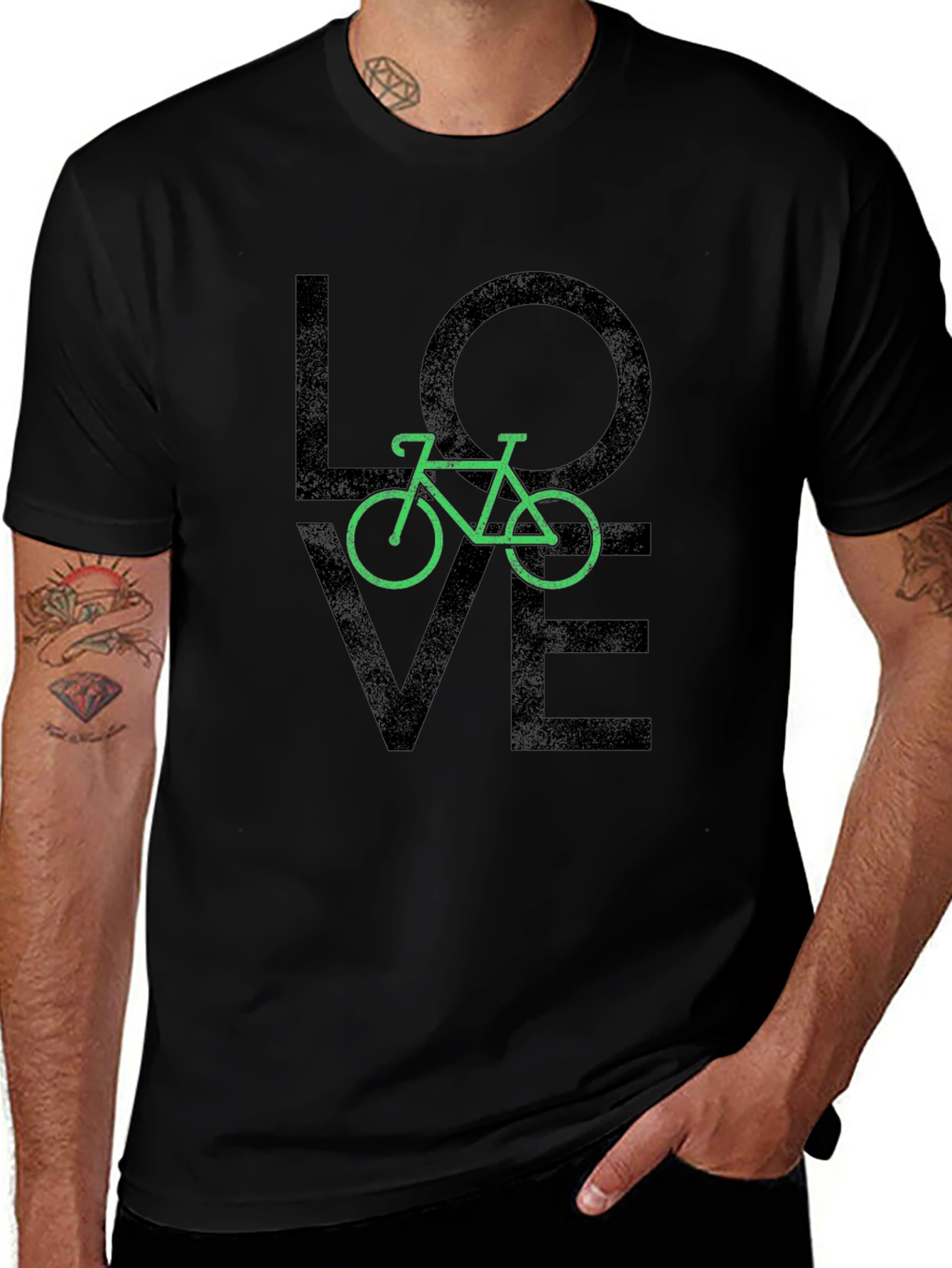 Love Bicycle Graphic Tee - Black