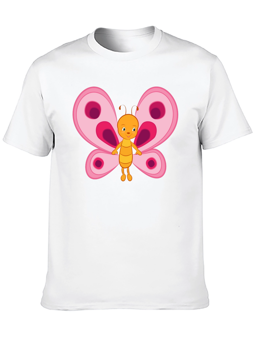 Butterfly Cartoon Black T-Shirt