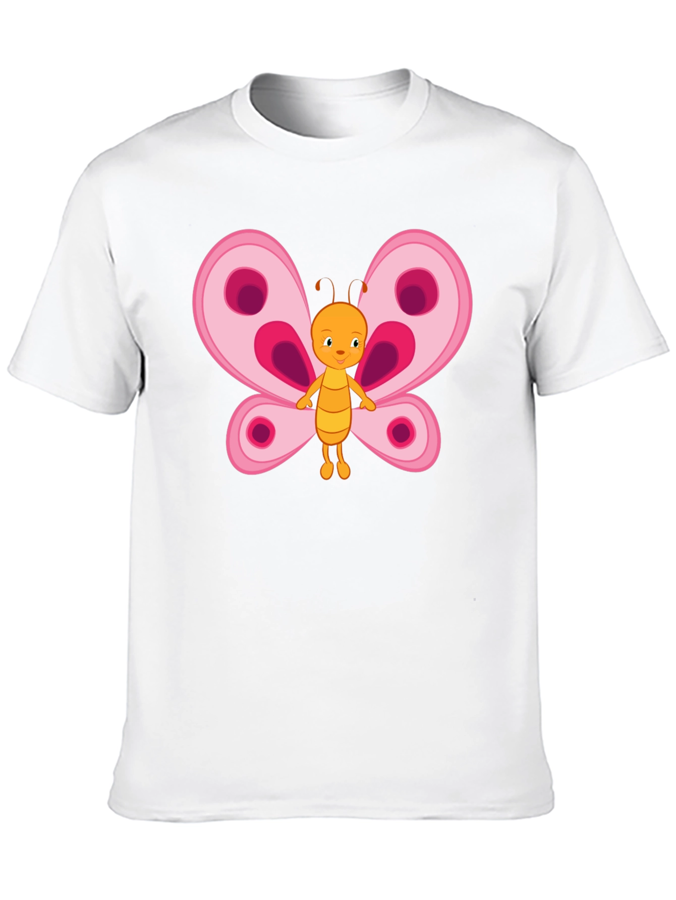 Butterfly Cartoon Black T-Shirt