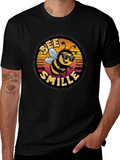 Bee Smile Graphic T-Shirt - Black