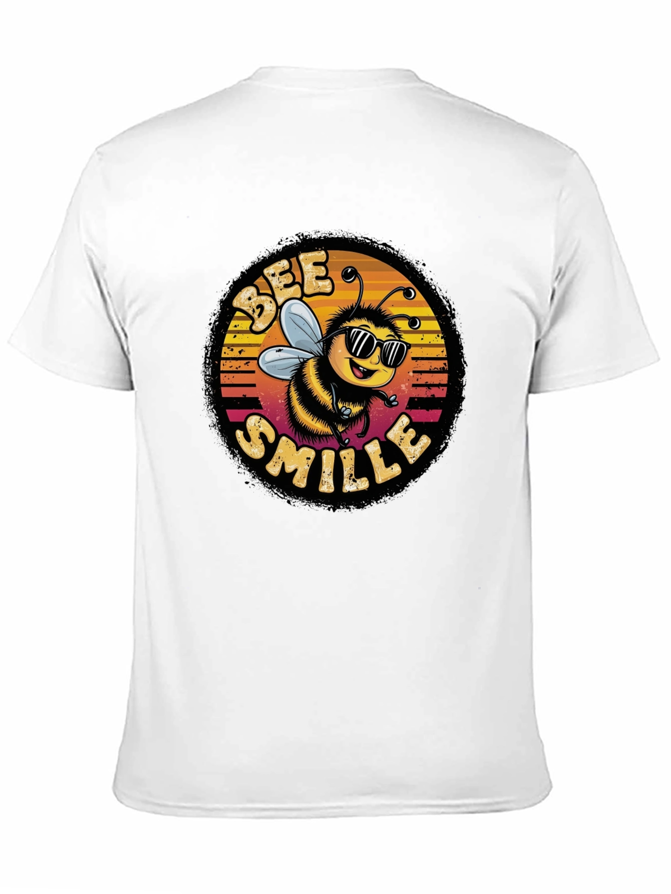 Bee Smile Graphic T-Shirt - Black