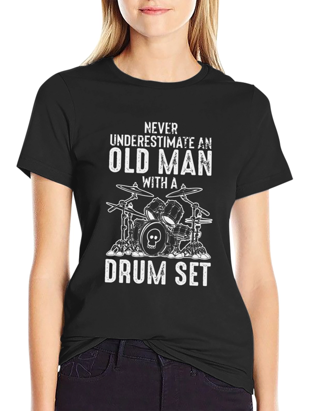Old Man Drum Set T-Shirt - Musician Tee